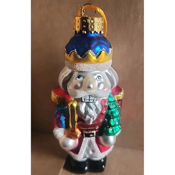 Hand Crafted Blown Glass Christmas Ornament Nutcracker Tree Gifts Vintage - Picture 1 of 4